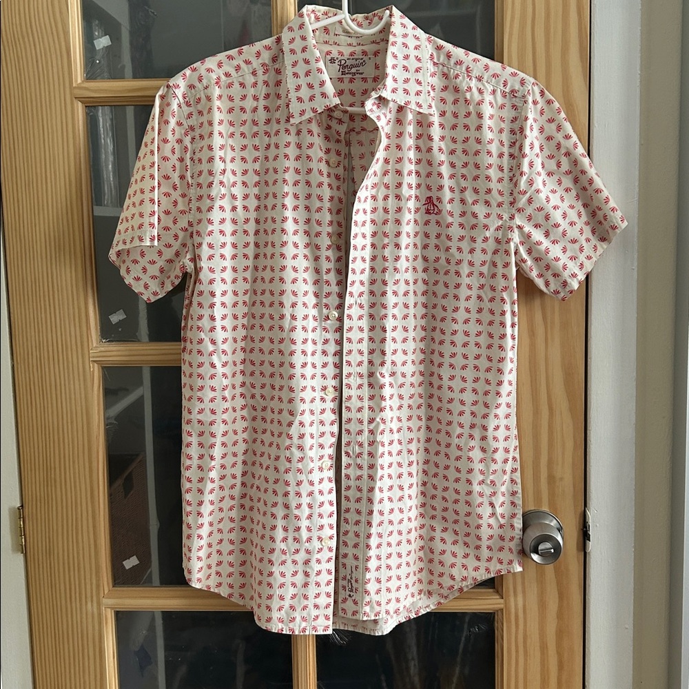 Original Penguin Cream/White and Red Floral Shirt